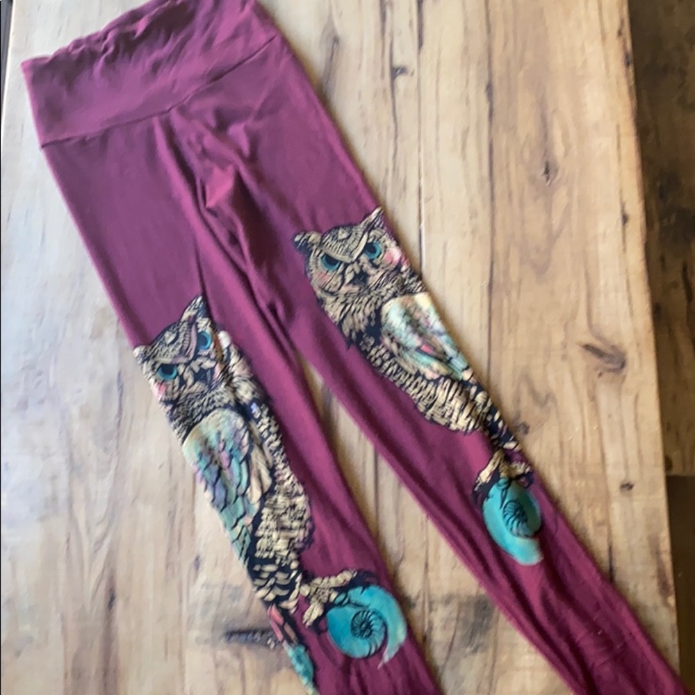 Bamboo blend, Owl Leggings/Yoga Pants, High waist